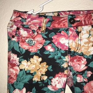 Floral skinny jeans